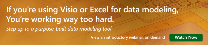 Data Modeling 101 - If you are using Visio or Excel for data modeling, you're working way too hard